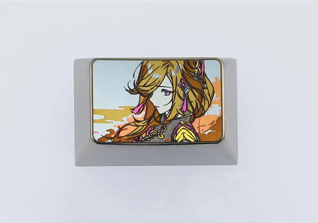 Genshin Impact, Shenhe, titanium alloy carved personalized keycaps, mechanical keyboard decorative keycaps