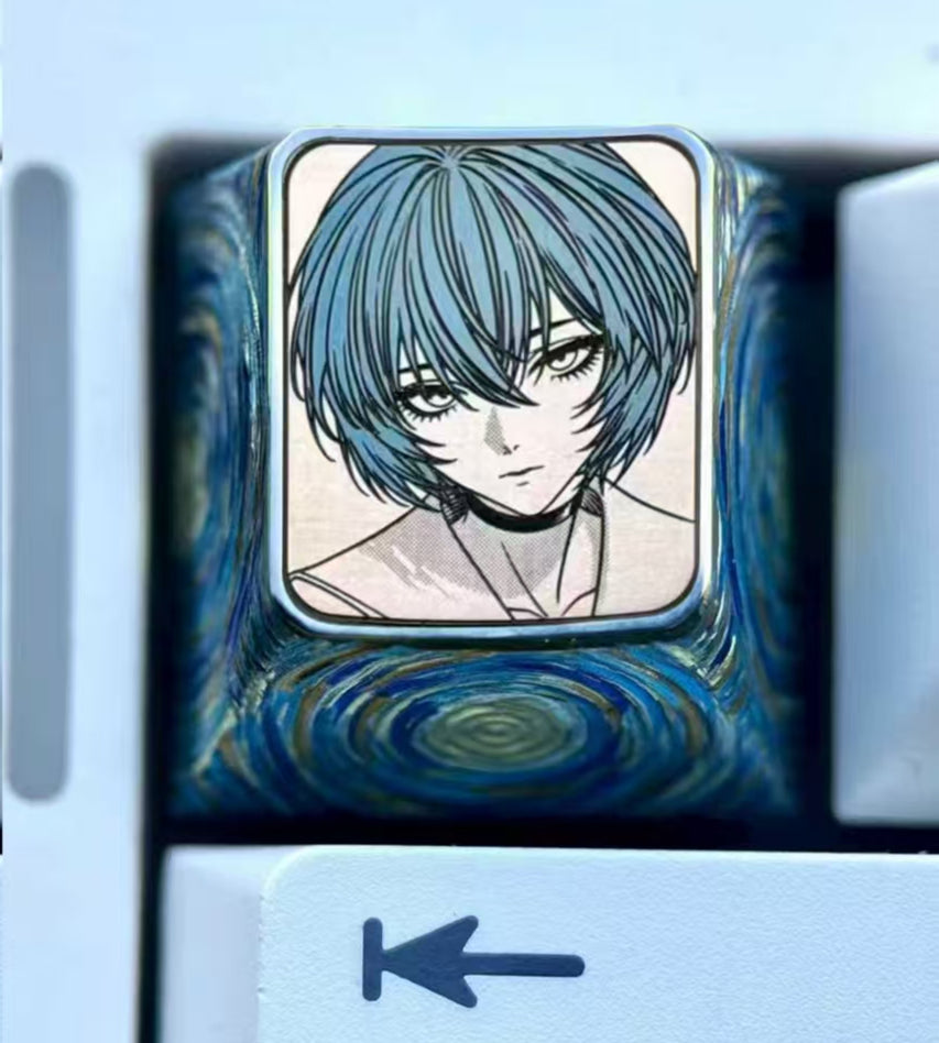 EVA, Asuka, Ayanami Rei, 1U titanium alloy precision carving, metal carving point color decoration keycaps around anime and game characters.