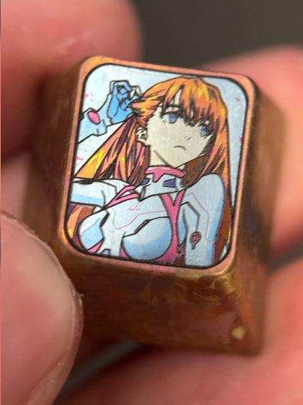 EVA, Asuka, 1U secondary creation titanium alloy personalized keycaps, mechanical keyboard keycaps around anime and game characters