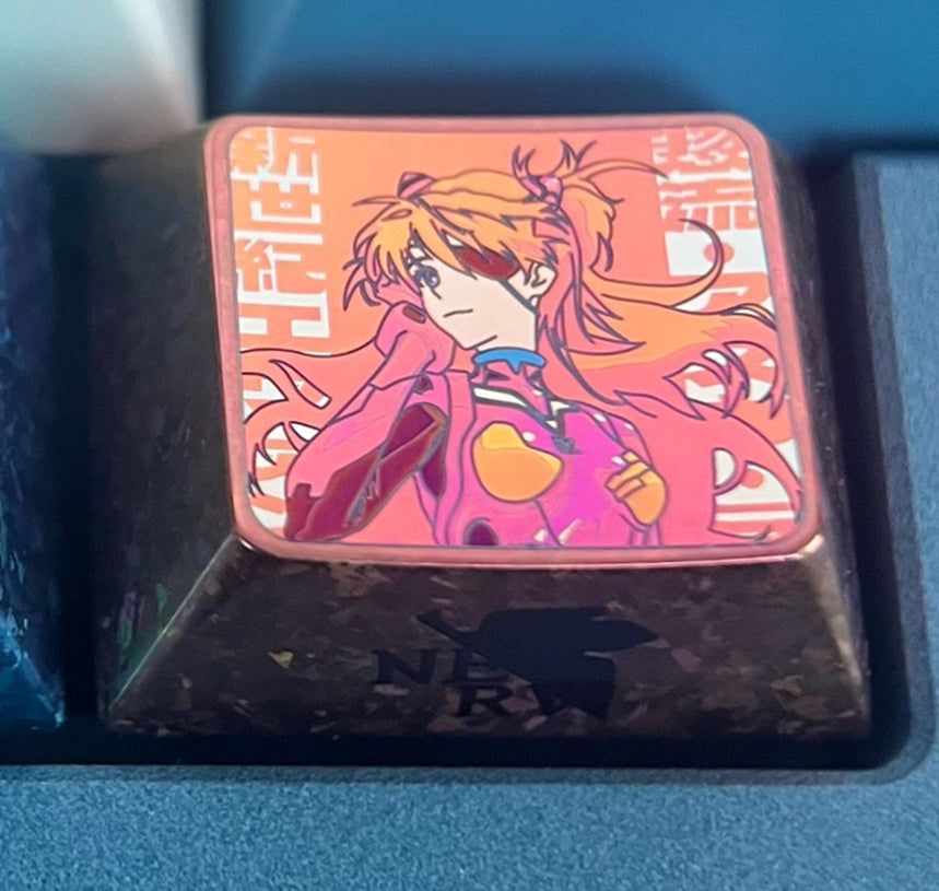 EVA, Asuka, Ayanami Rei, 1.25U/1U titanium alloy personalized keycaps, anime character decorative keycaps