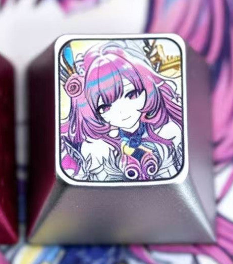 Honkai Impact 3, Elysia, 1U titanium alloy personalized keycap, anime game metal carving decorative keycap