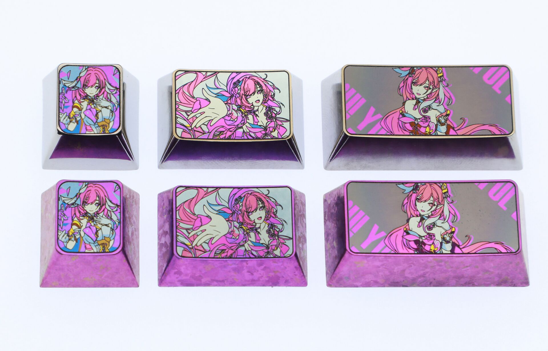Honkai Impact 3, Elysia, 1U/1.5U/2U titanium alloy personalized keycaps, anime and game cultural and creative decorative keycaps