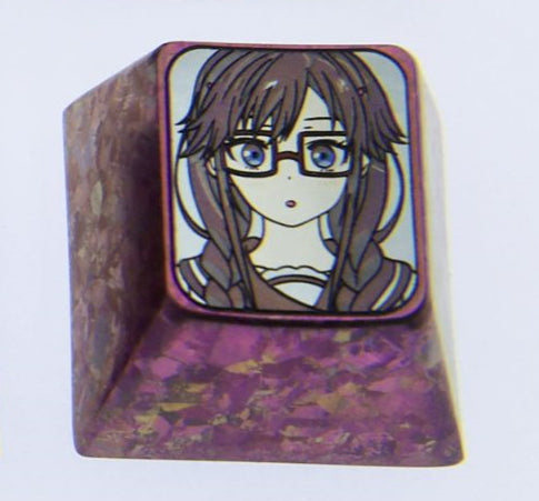 Akino Sakura, Pansy, 1U titanium alloy personalized keycaps, metal keycaps around characters in games, comics, and novels