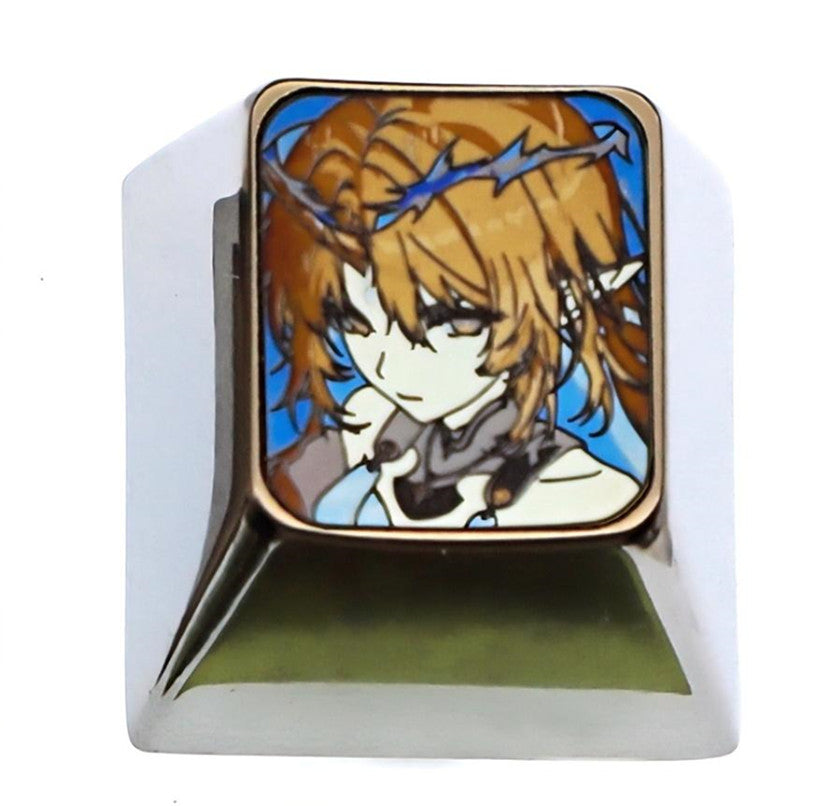 Wuthering Waves,Cartethyia, 2 styles of 1U titanium alloy personalized keycaps, anime, gaming, cultural and creative metal carved keycaps
