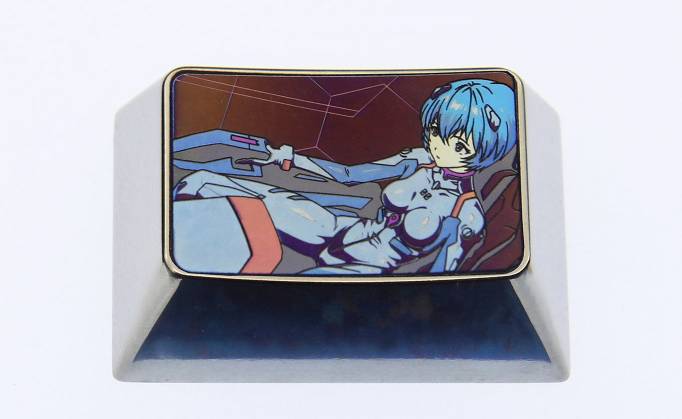 EVA, Ayanami Rei, 1.5U titanium alloy personalized keycaps, metal keycaps around anime and game characters