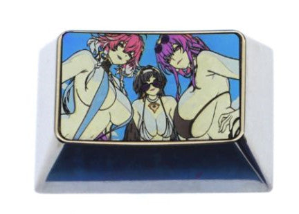 Summer swimsuit series, titanium alloy personalized keycaps 1.5u 1.75u 4u, metal carved keycaps for anime and game characters