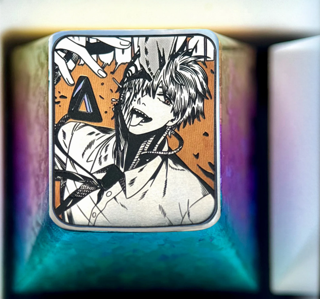 Chainsaw Man, Denji, 1U titanium alloy precision carved personalized keycaps, anime and game character creative carved keycaps