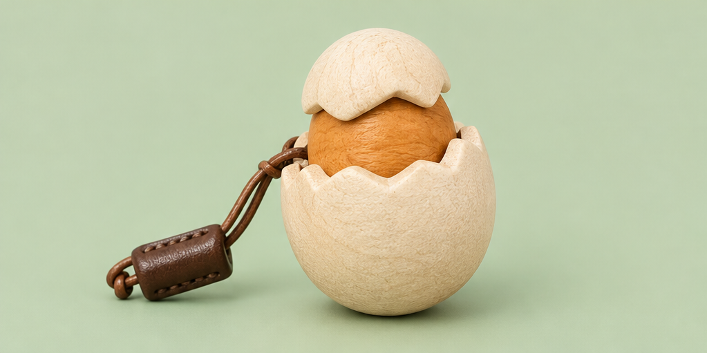 Solid wood relief stress button toys for hatching chicks, mechanical switch toys, wooden press toys, and creative products for keyboard peripherals.