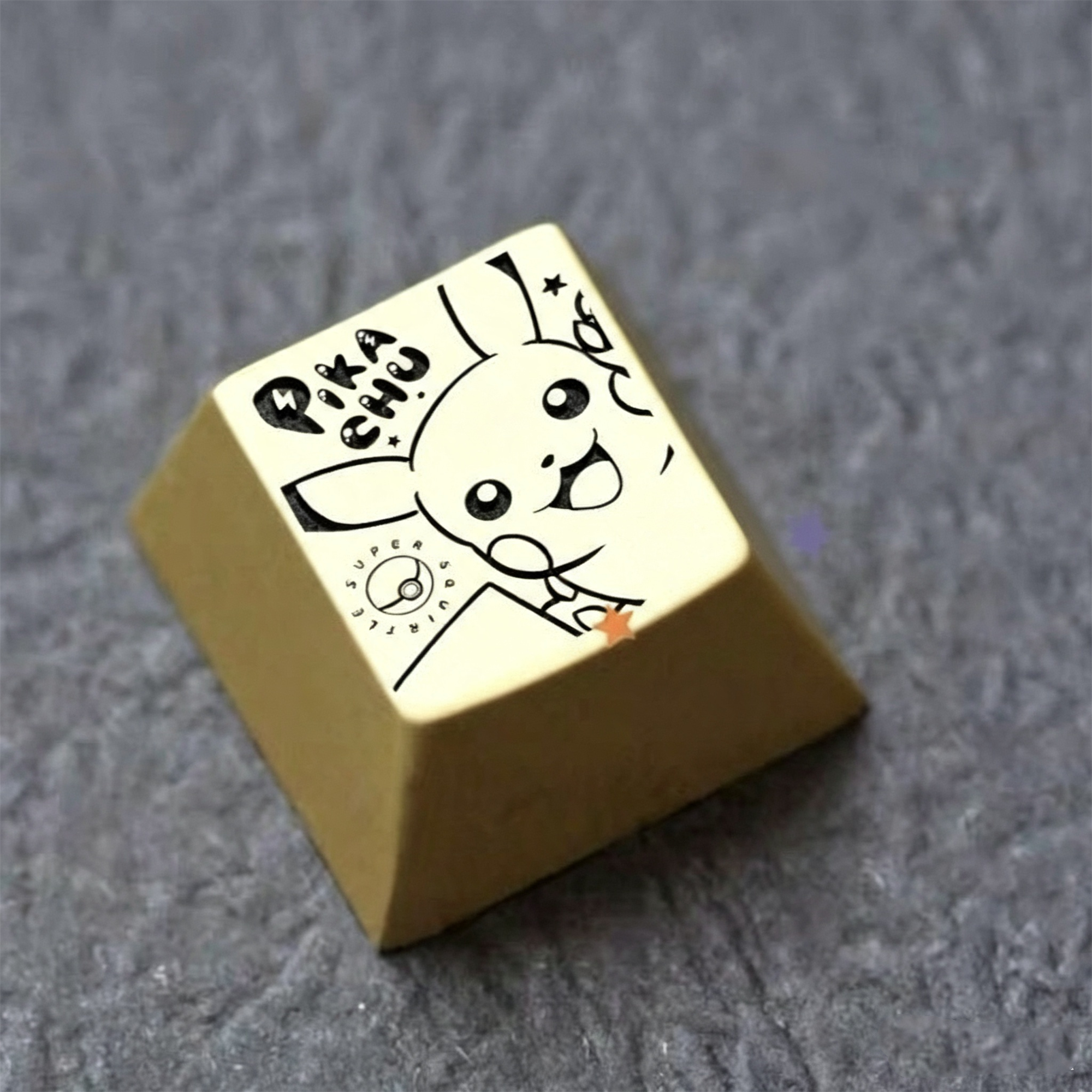 Pikachu Theme Design Metal 1 U, personalized keycaps, cultural and creative keycaps, mechanical keyboard decorative keycaps