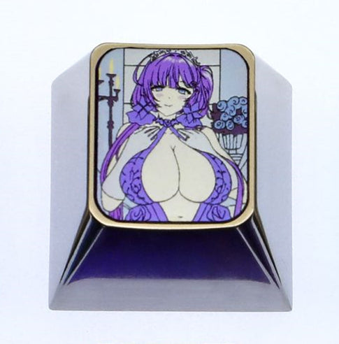 Azur Lane 1U Titanium Alloy Personalized Keycaps Anime Game Characters Metal Decorative Art Keycaps