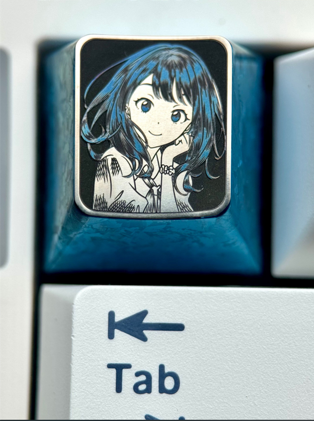 Makeine: Too Many Losing Heroines! , 1U titanium alloy ultra precision point color, metal carved personalized keycaps around anime and game characters