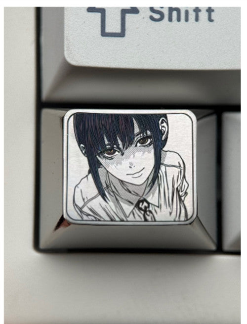Chainsaw Man, Makima 1.25U titanium alloy personalized keycaps, anime creative decorative keycaps, mechanical keyboard art keycaps