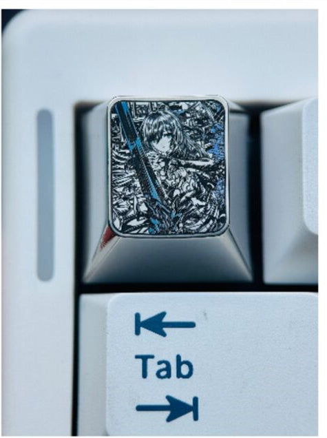 Honkai: Star Rail, Jingliu, 1U titanium alloy precision carved personalized keycaps, anime and game culture creative metal carved keycaps