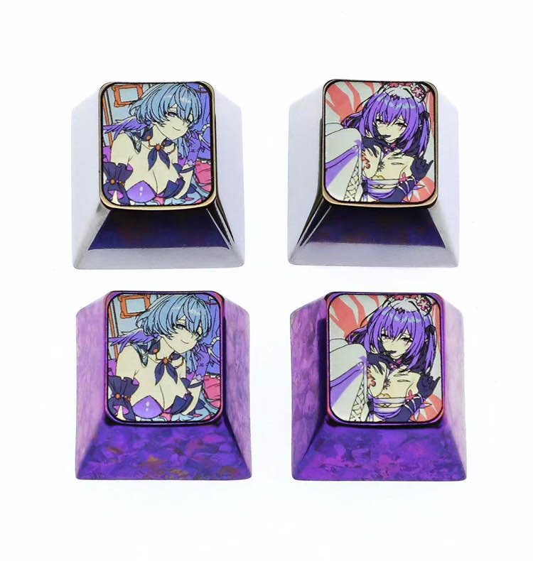 Honkai: Star Rail, Castoriuce, Robin, 1U titanium alloy personalized keycaps, metal decorative keycaps for anime and games