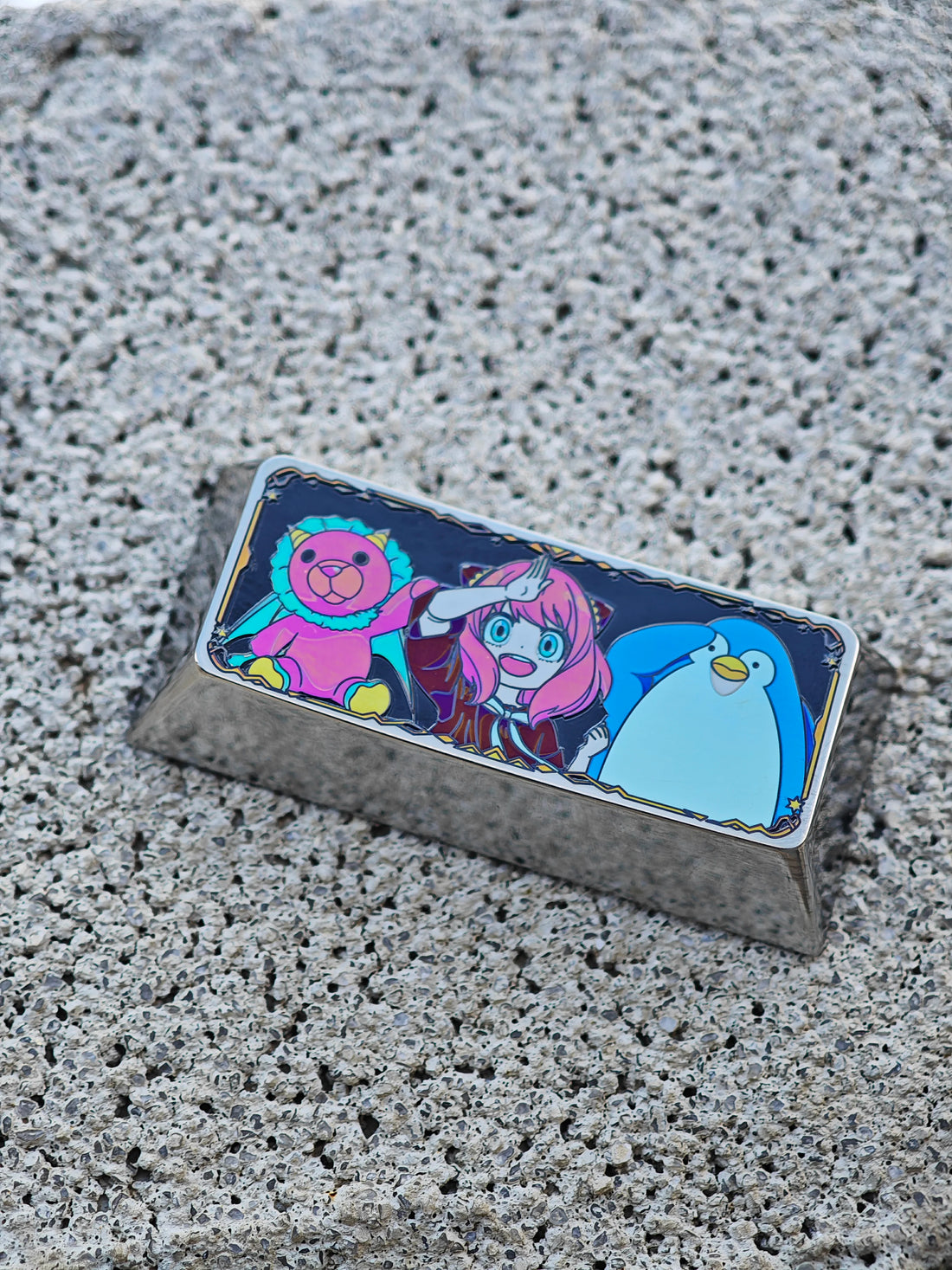 SPY × FAMILY, Anya Forger, 2.25U color titanium alloy carved keycaps, personalized keycaps for mechanical keyboards.