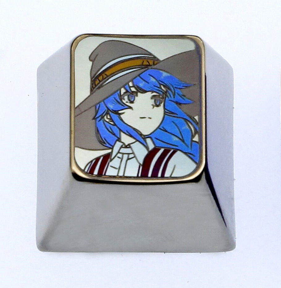 Mushoku Tensei, Roxy metal titanium alloy carved personalized keycaps, keyboard decorative keycaps, anime character keycaps