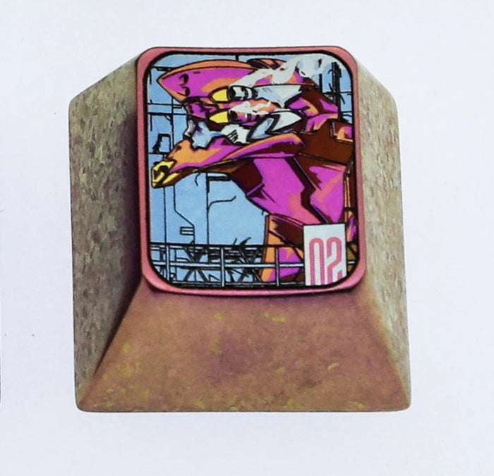 EVA, 0, first generation, 2 mecha, 1U titanium alloy metal personalized keycap, keyboard decoration anime keycap