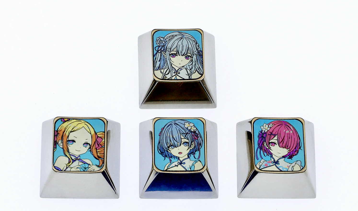 Re - Starting Life in Another World, titanium alloy personalized keycaps for directional keys, metal decorative anime keycaps