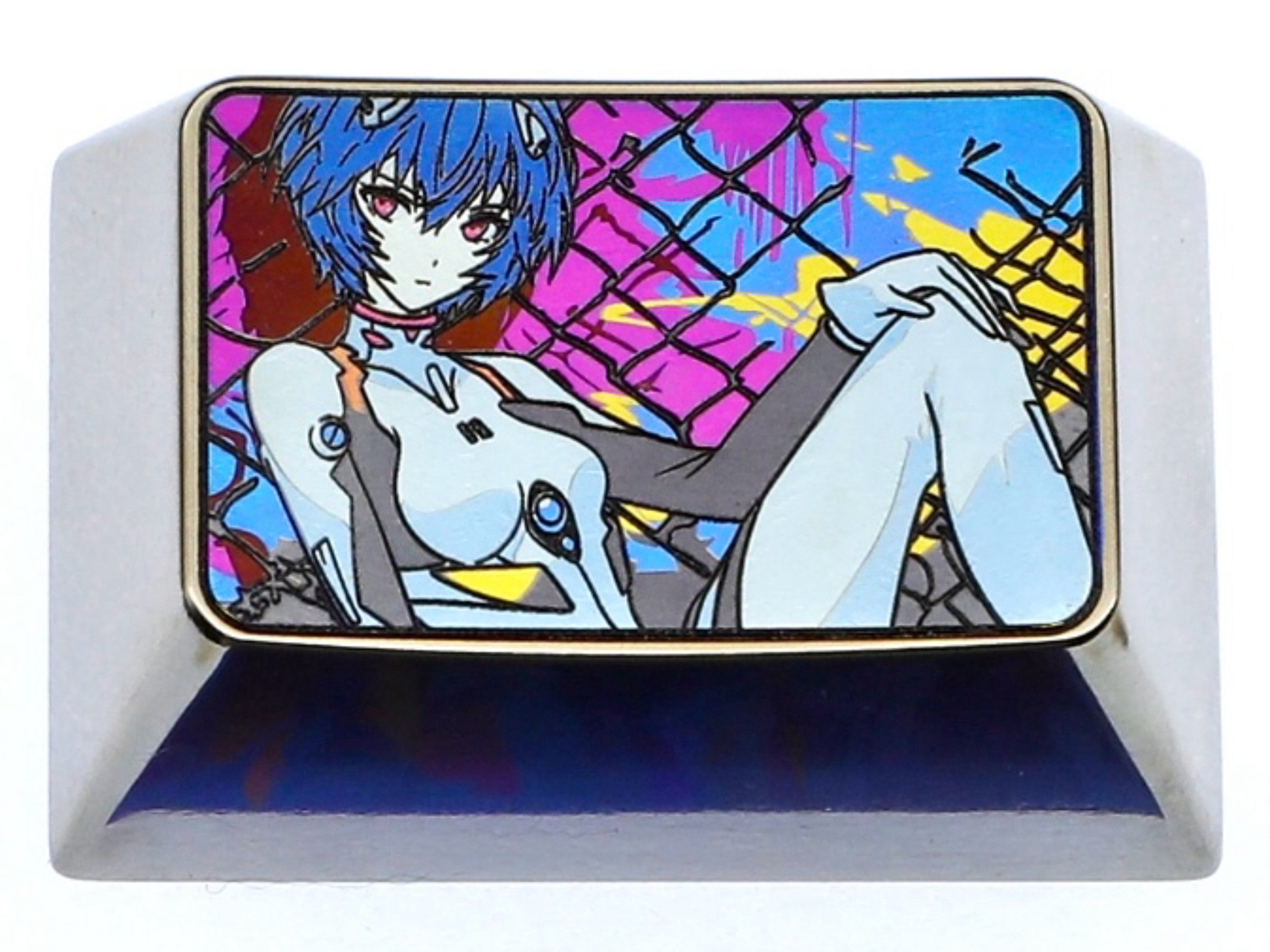 EVA, Ayanami Rei, 1.5U titanium alloy personalized keycaps, metal decorative keycaps, customized keycaps for anime and game characters&