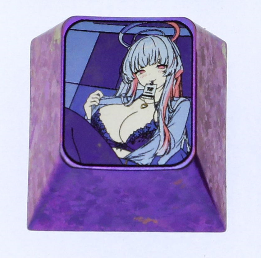 Blue Archive The Animation, 1U titanium alloy personalized keycaps, metal decorative keycaps, anime and game character art keycaps