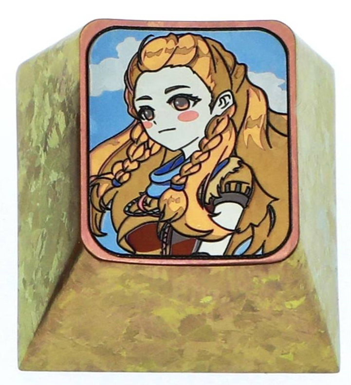 Horizon Forbidden West, 1U titanium alloy personalized keycaps, metal keycaps carved around anime and game characters