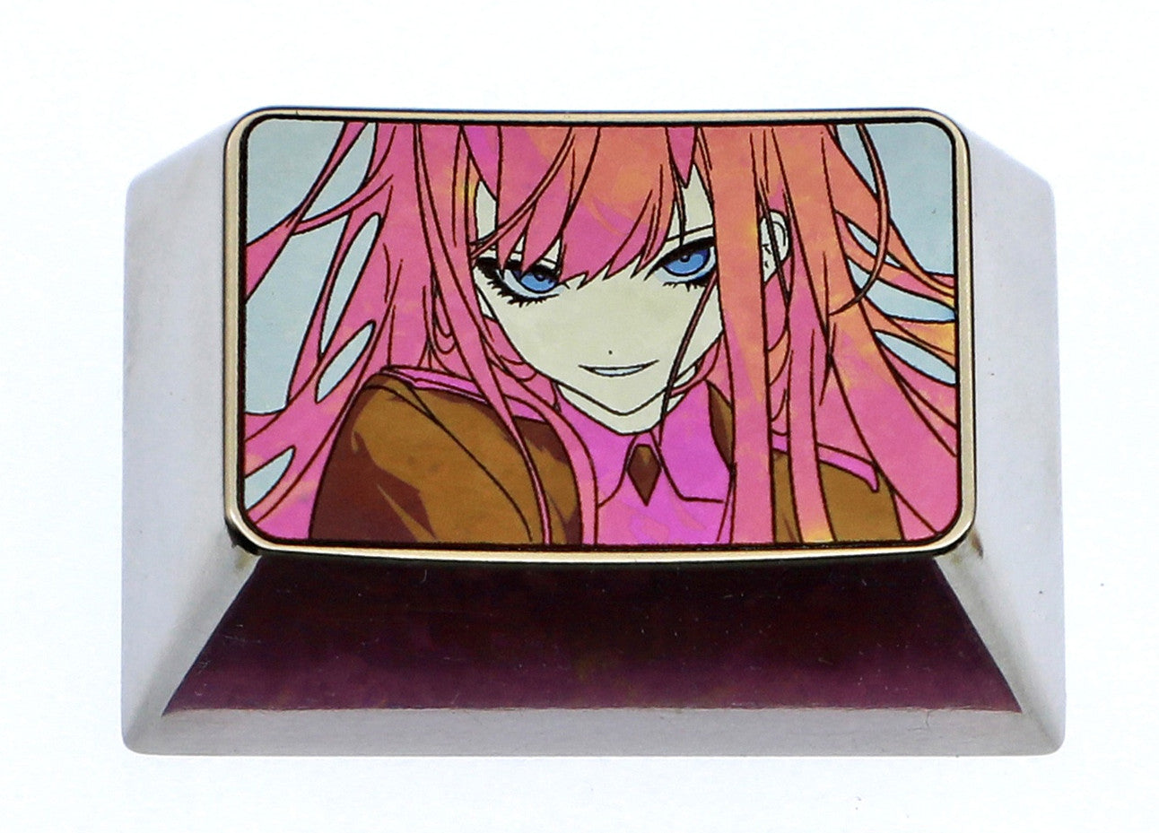 DARLING in the FRANXX 02, 1.5U titanium alloy personalized keycaps, metal decorative carved keycaps for anime and game characters.