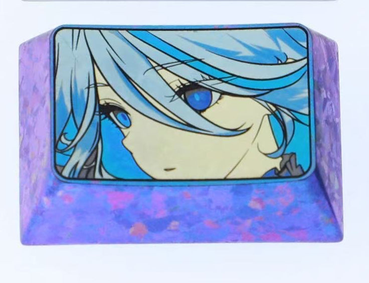 Genshin Impact, Furina de Fontaine, 1.5U titanium alloy/precision carving, personalized metal keycap carving for anime and games