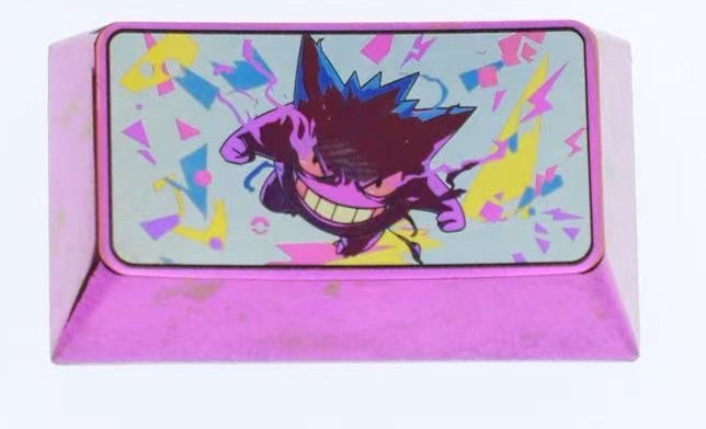 Pok é mon series, gengar 1.25U、1.5U、1.75U, Titanium alloy personalized keycaps, anime and game culture creative metal decorative art keycaps