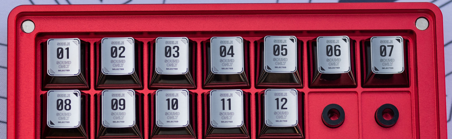 EVA themed series, titanium alloy personalized keycaps for digital and F-zone keycaps, metal carved decorative keycaps for anime and gaming peripherals.