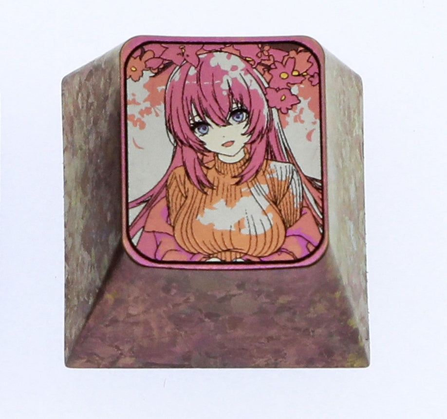 Ichinose Honami, 1U titanium alloy personalized keycap, metal decorative keycap around anime, game, novel characters