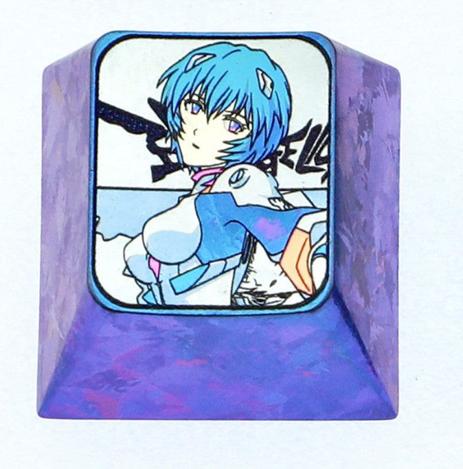 EVA, Ayanami Rei, 1U/1.25U titanium alloy personalized keycaps, anime and game peripheral products, metal carved keycaps