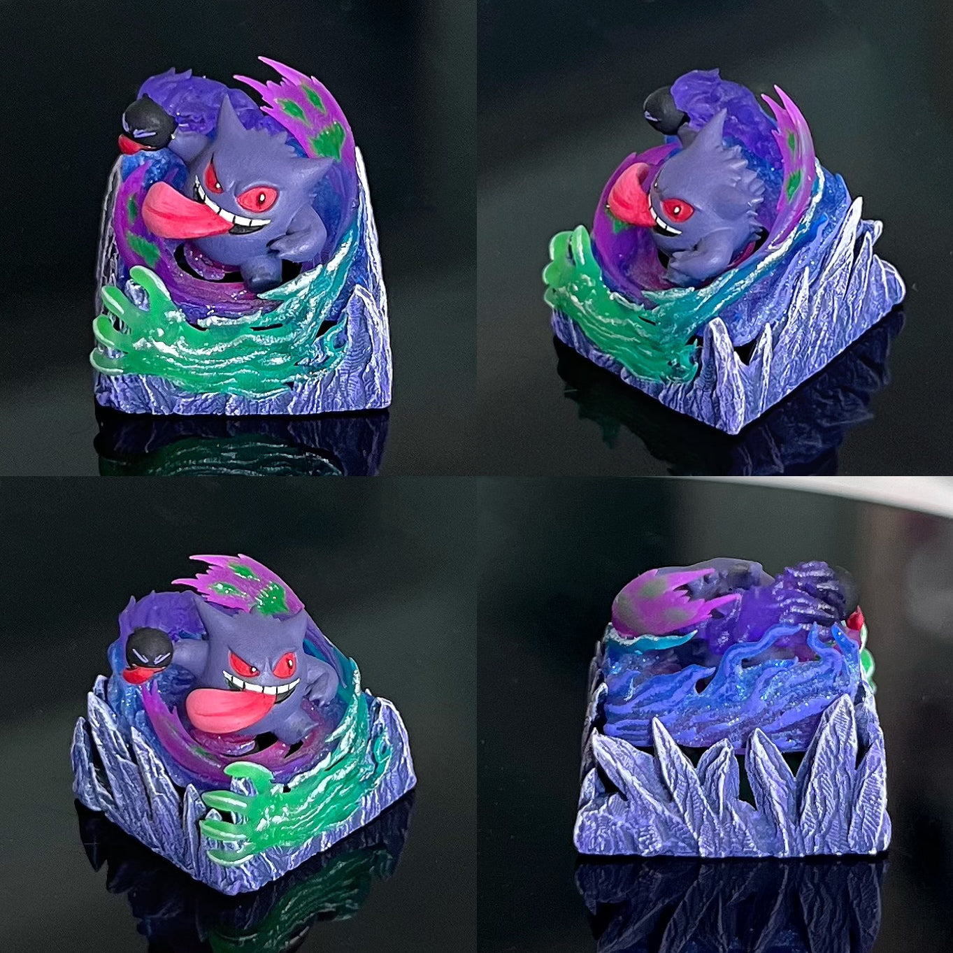 gengar, Three colors, 13 styles, Crystal drops of glue personalized keycaps, game anime art keycaps, decorative keycaps