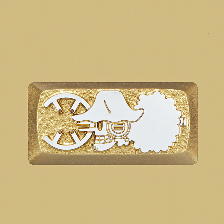 One Piece series keycaps, aluminum alloy metal anode personalized keycaps with large key positions, mechanical keyboard metal decorative keycaps
