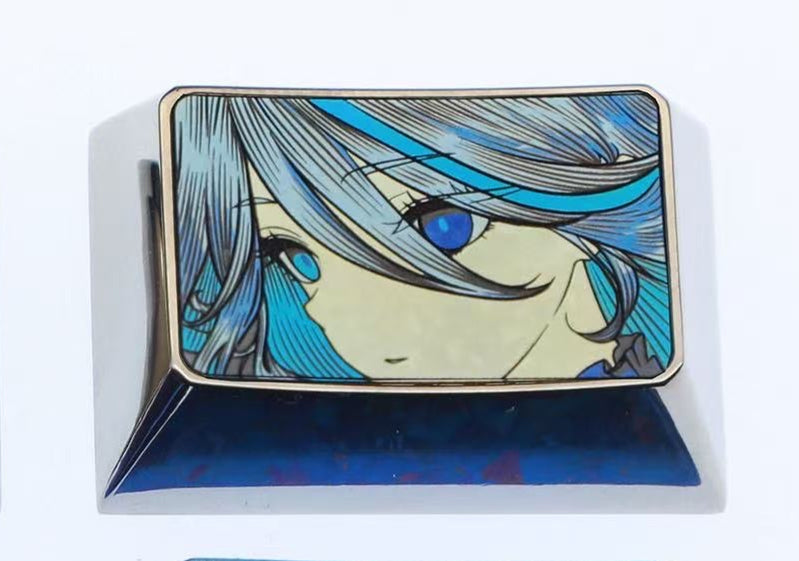 Genshin Impact, Furina de Fontaine, 1.5U titanium alloy/precision carving, personalized metal keycap carving for anime and games