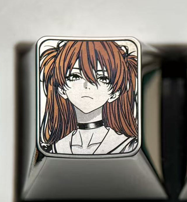 EVA, Asuka, Ayanami Rei, 1U titanium alloy precision carving, metal carving point color decoration keycaps around anime and game characters.