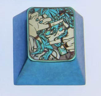 Two types of titanium alloy 1U personalized keycaps, mechanical keyboard decorative keycaps and music peripheral keycaps of Hatsune Miku