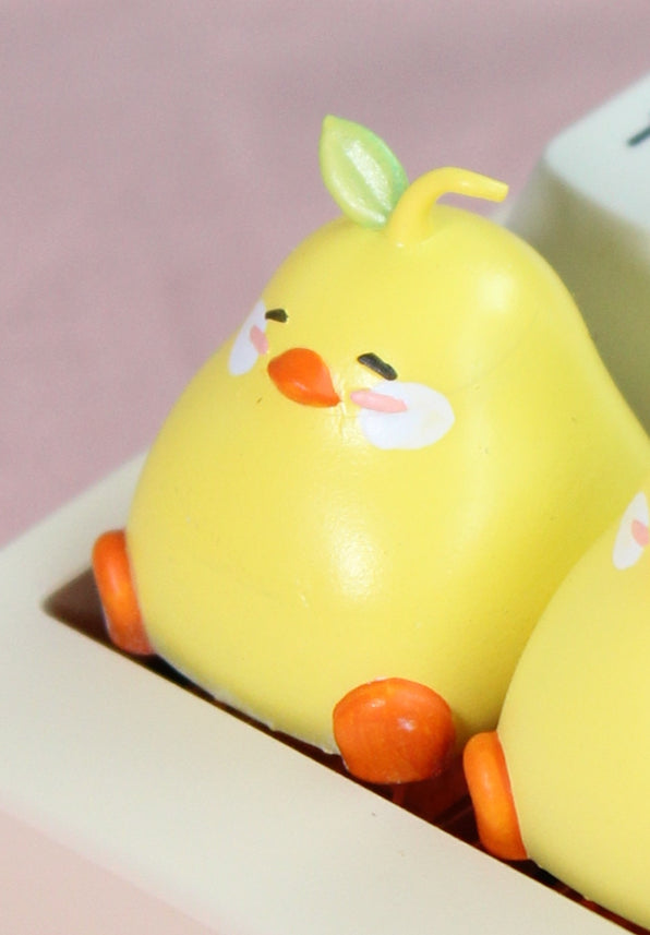 Infinite warmth, beautiful pear resin coated keycaps, creative and cute keycaps, decorative keycaps