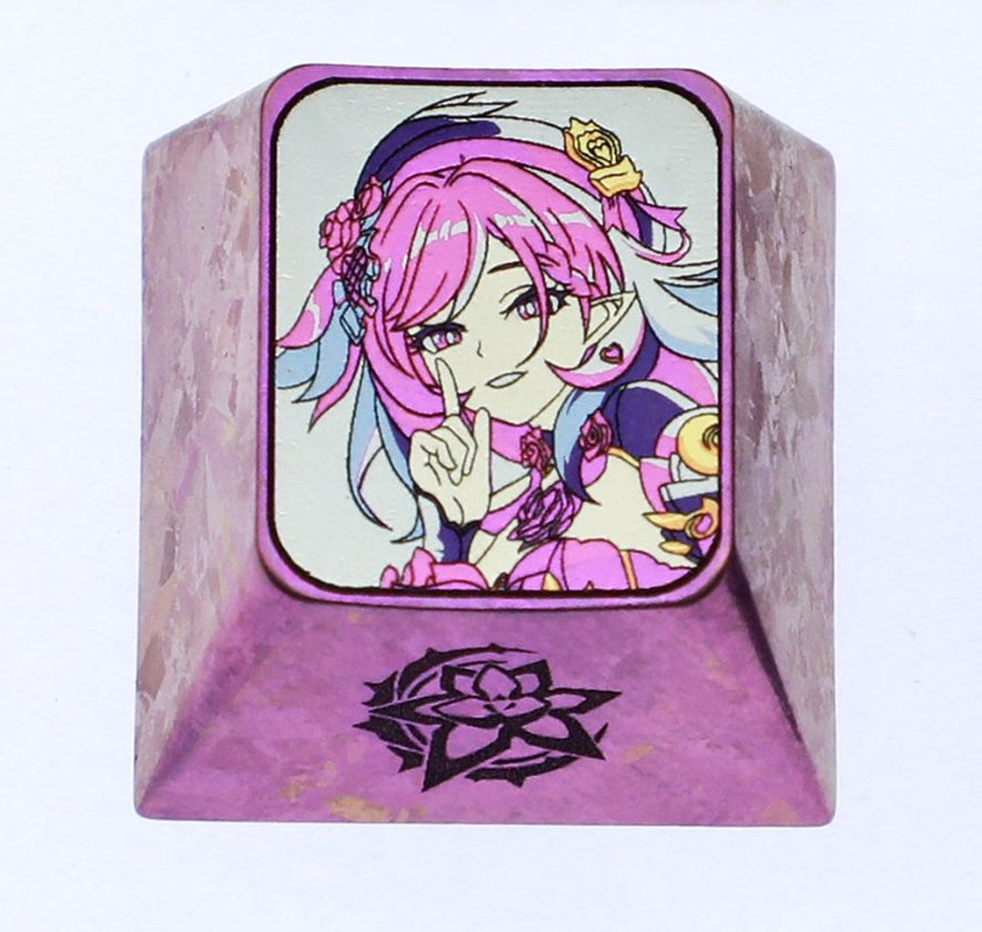 Honkai Impact 3, Elysia, 1U titanium alloy personalized keycaps, metal decorative art keycaps, gaming keycaps