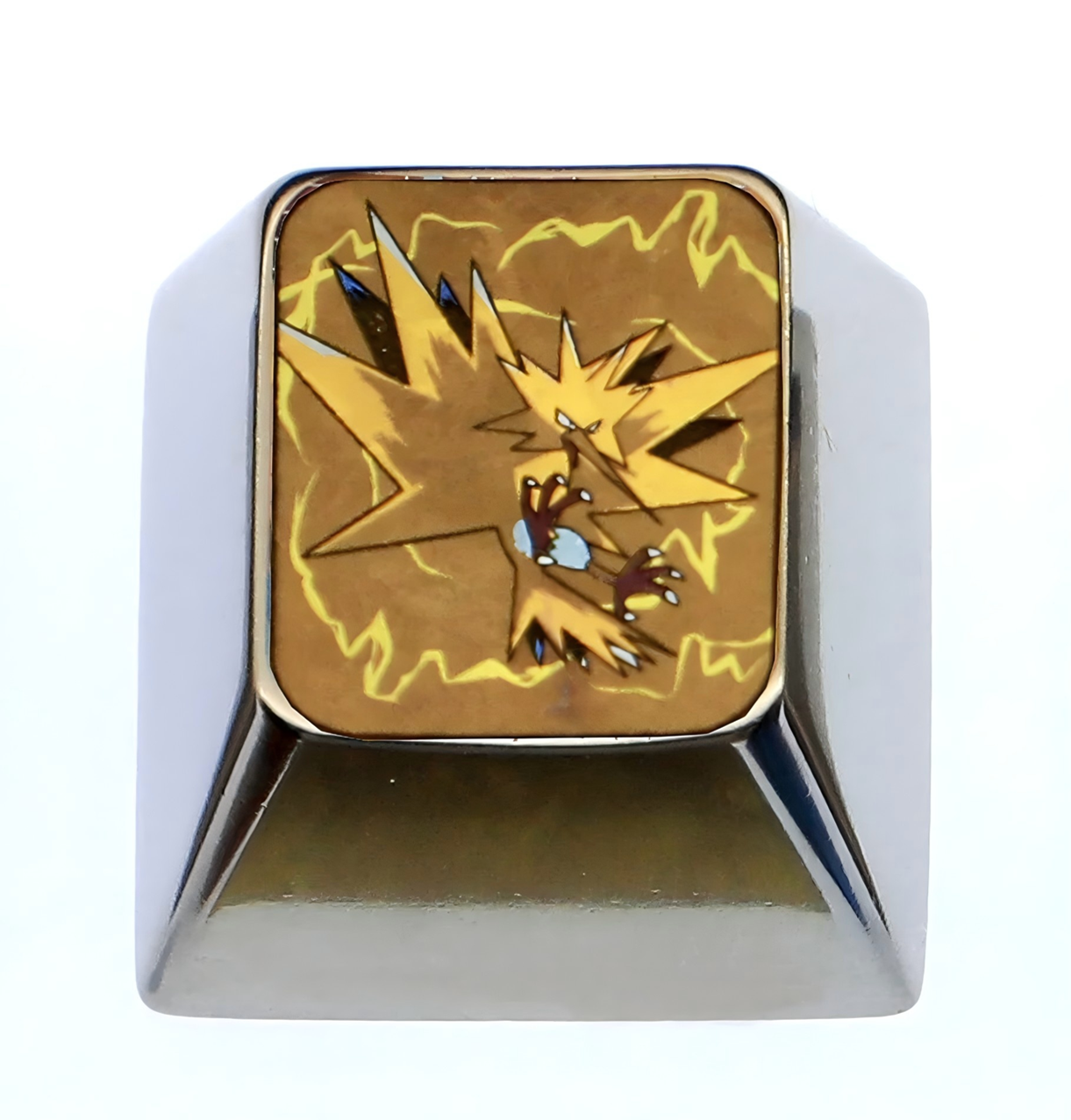 Pok é mon series titanium alloy carved 1U personalized keycaps, metal decorative keycaps, anime metal art keycaps