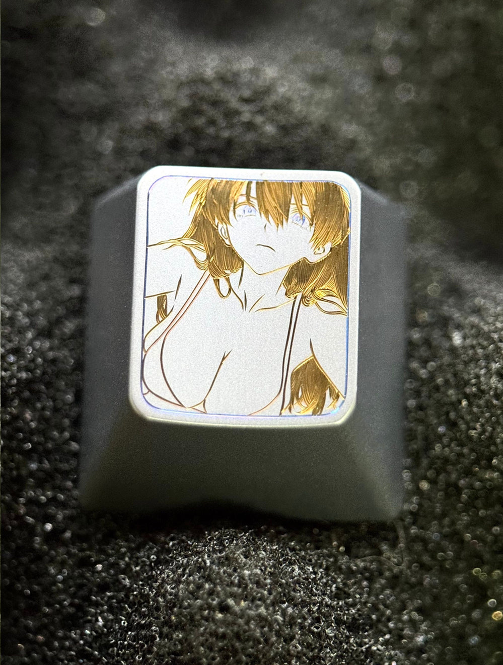 EVA, Asuka, Ayanami Rei, 1U titanium alloy hand anodized carved personalized keycap