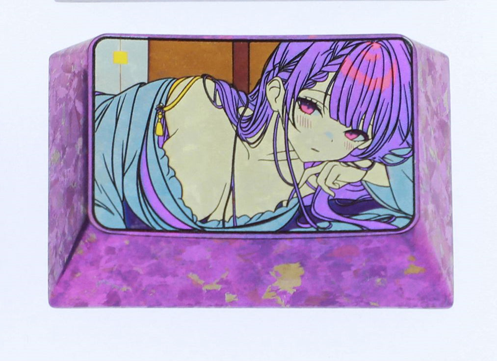 Genshin Impact, Raiden Shogun, 1U/1.25U/1.5U titanium alloy personalized keycaps, decorative keycaps for anime and gaming culture peripherals