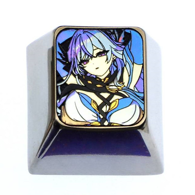 Skirk, 1U titanium alloy personalized keycaps, metal decorative keycaps around anime and game characters.