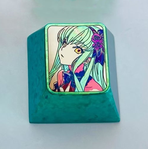CODE GEASS Lelouch of the Rebellion, C.C floral version, titanium alloy colored keycaps, personalized keycaps, keyboard decorative keycaps