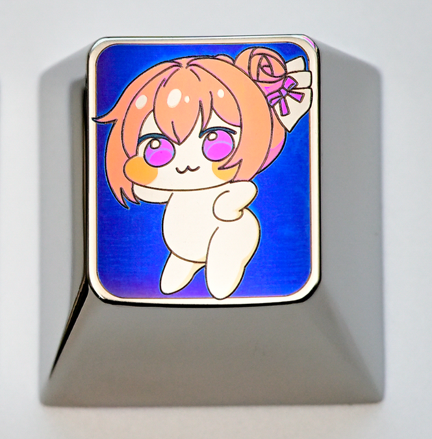 Doro titanium alloy carved personalized keycaps, metal decorative keycaps, emoji art keycaps