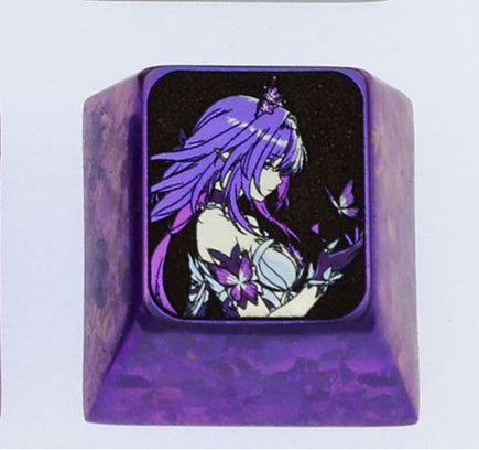 Honkai: Star Rail,Castorice, Titanium alloy personalized keycaps, metal decorative keycaps, anime and game art keycaps