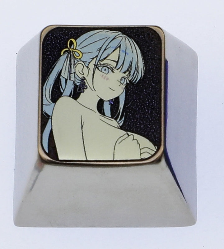 Wuthering Waves,Jinhsi, 1U titanium alloy personalized keycaps, metal personalized keycaps, keyboard decorative keycaps