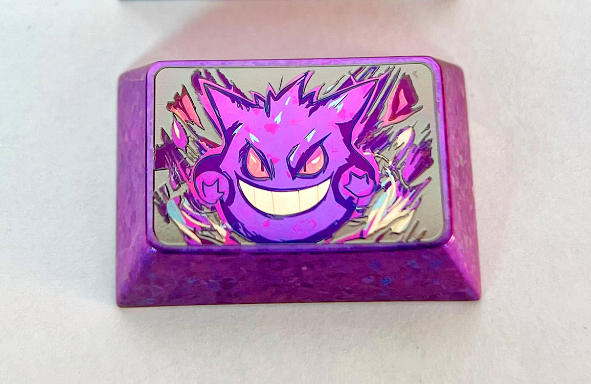 Pok é mon, Gengar 1.5U/R3 titanium alloy personalized keycaps, mechanical keyboard decorative keycaps