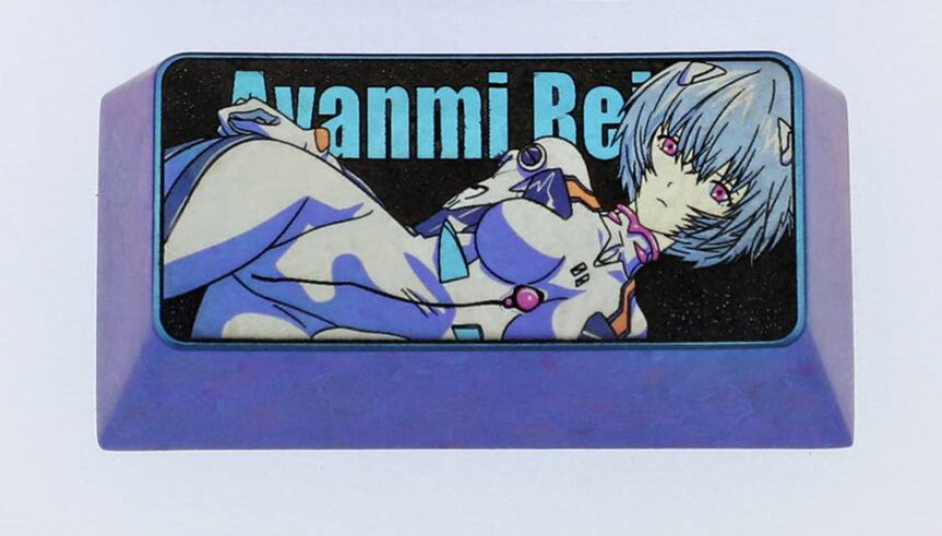 EVA, Ayanami Rei, 2U Backspace Key Titanium Alloy Metal Personalized Keycap, Keyboard Decorative Keycap