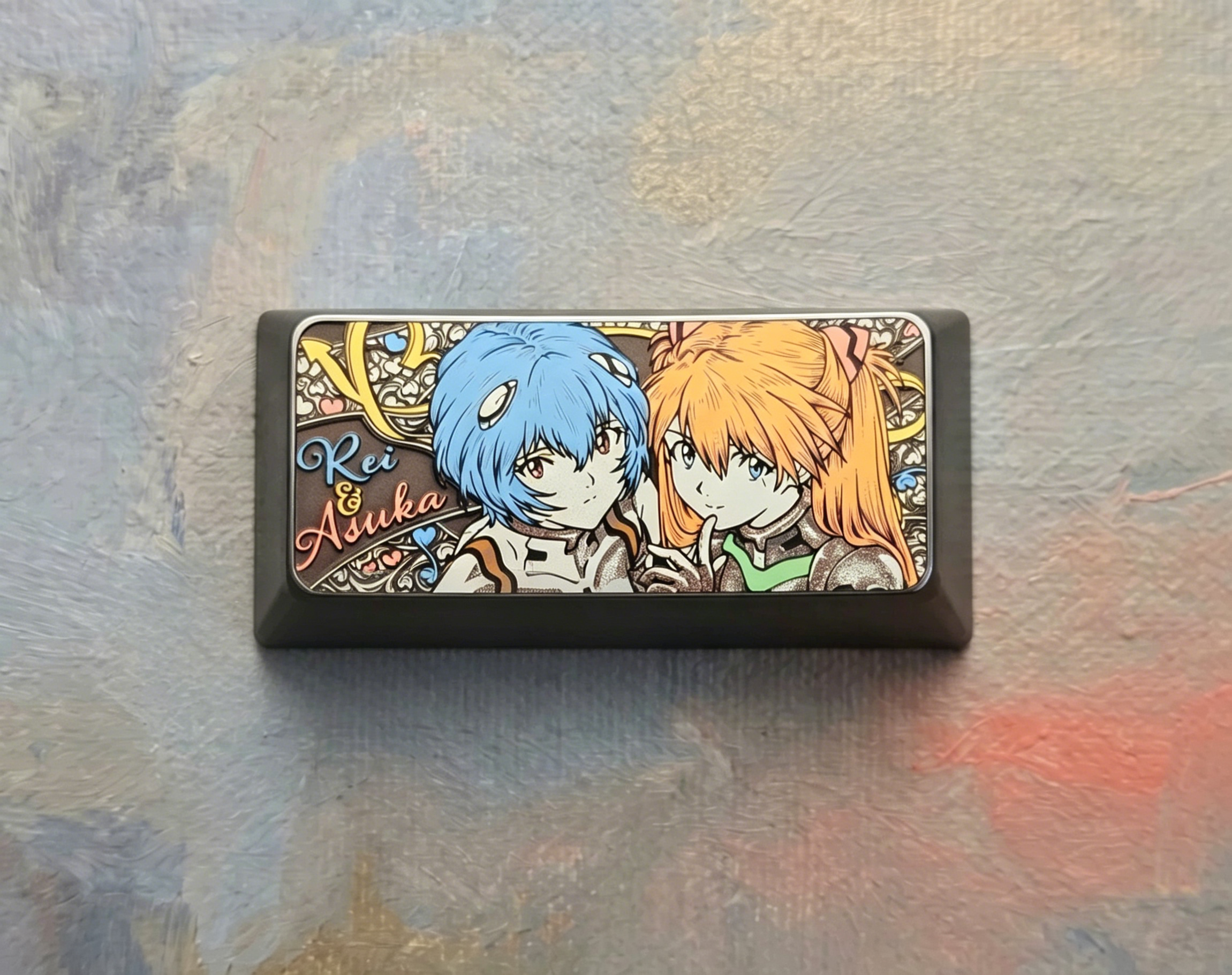 EVA, Asuka/Ayanami Rei, 2U Backspace Key Titanium Alloy Personalized Key Cap, Anime Game Culture Creative Peripheral Mechanical Keyboard Decorative Key Cap