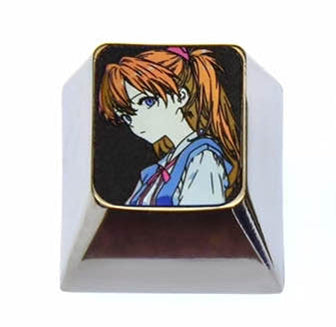 EVA, 1U titanium alloy personalized keycaps Asuka, Ayanami Rei, anime character peripheral metal art keycaps